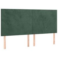 cabecero cama mueble de dormitorio con luces led terciopelo 200 x 5 x 118128 cm verde oscuro m020002821