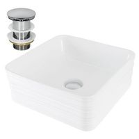 lavabo incl desague sin rebosadero 39x39x15 cm ceramica blanca ml-design