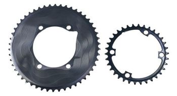 Plato alugear round aero 110 bcd asymmetric shimano 11 velocidades negro
