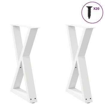 Patas Para Mesa De Comedor (2 Unidades), Color Blanco, 50 X 72-73,3 Cm, Acero Vidaxl