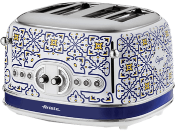 Tostadora - Ariete Capri, 1630W, 4 Ranuras, Rebanadas, 6 Niveles de Tostado, Azul/Blanco