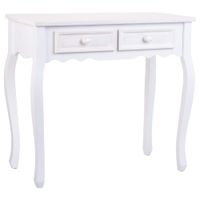 recibidor-consola de madera de 2 cajones blanco 80x40x75