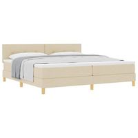 cama tapizada 203x200x88 cm  - crema