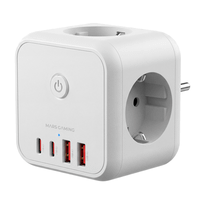 powercube mars gaming md-cube20w 4 usb 3 tomas de corriente regleta color blanco