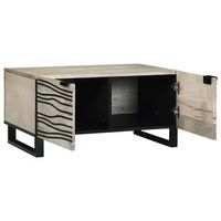 mesa de cafe beige y negro 80 x 50 x 40 cm