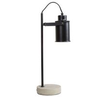lampara de mesa de metal negro 37 cm pantalla ajustable base de hormigon moderna mundaka