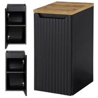 mueble de bano bajo lavabo newport con puerta 30x60x40 cm - negroefecto roble encasa