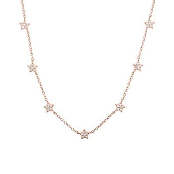 Cadena de plata 925 circonitas chapadas en oro rosa