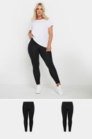 juego de dos leggings en negro viscosa elastano mujer curvy y tallas grandes yours