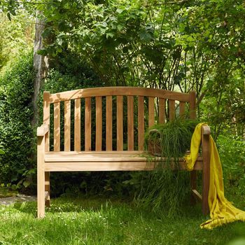 Banco De Jardín De Madera De Teca Maciza