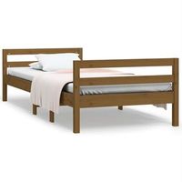 estructura de cama madera maciza de pino marron miel 75x190 cm vidaxl