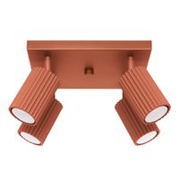 lampara de techo ocre rojo aluminio alt 25 cm