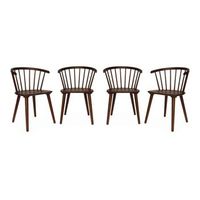 silla de bar de madera set de 4 nogal