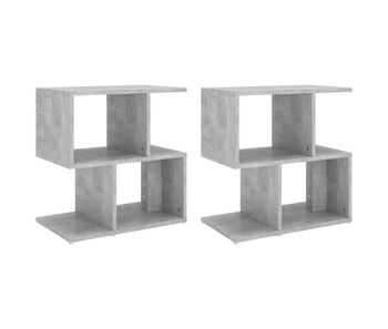 Vidaxl mesitas de noche 2 uds contrachapada gris hormigón 50x30x51,5cm