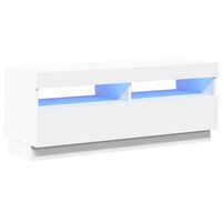 mueble para tv - mueble tv - mesa de tv con luces led blanco 100x35x40 cm