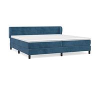 cama box spring con colchon terciopelo azul oscuro 200x200 cm rayas horizontales