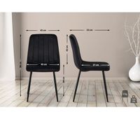 silla de comedor dijon terciopelo negro 53x45x88 cm