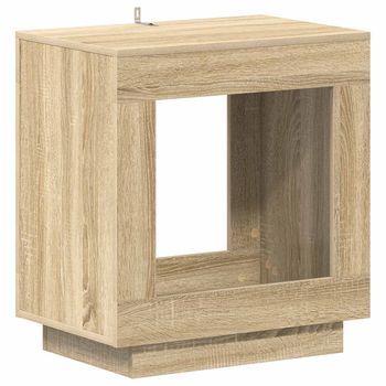Mesa Lateral Roble Sonoma 60 X 40 X 65 Cm Madera De Ingeniería Vidaxl