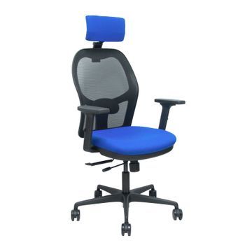 Silla Jorquera Traslack Malla Negra Asiento Bali Azul Brazos 2d Cabecero Regulable