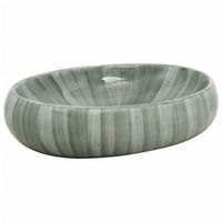 lavabo sobre encimera ovalado ceramica verde 59x40x15 cm vidaxl