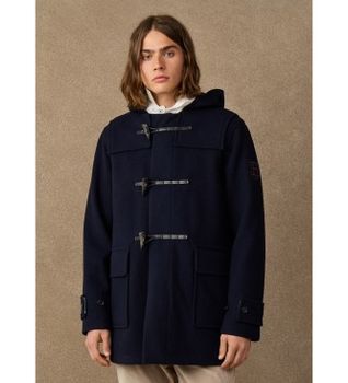 Hackett London para hombre. HM4000234 Abrigo Duffle marino (L), Casual, Lana
