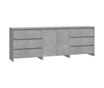 Vidaxl aparador de 3 piezas madera manufacturada gris hormigón