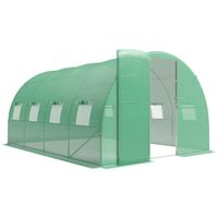 outsunny invernadero tunel de jardin 12 m invernadero tunel 295x400x200cm puerta y 8 ventanas cubierta pe 140 gm verde   aosom espana