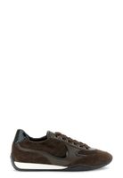 zapatillas de ante con insertos elasticos dark brown 38