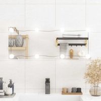 espejo decorativo  espejo de pared rectangular con luces led vidrio 30x80 cm cfw305486