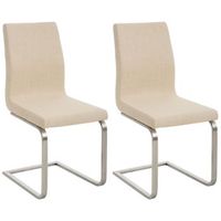 juego de 2 sillas de comedor belfort tapizadas en tela crema 50x40x90 cm clp