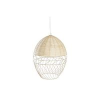 lampara techo metal ratan 30x30x38 marron claro