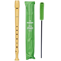 hohner flauta dulce soprano 9508 de plastico melody color marfil  funda verde  varilla de limpieza verde limpia flautas limpiaflautas instrumento musical ideal para ninos y jovenes
