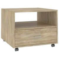 mesa de cafe - mesa de centro madera de ingenieria roble sonoma 55x55x40 cm