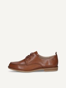 CAPRICE Low shoes, brown, made of Leather with Block heel, Size 37