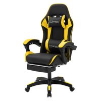 silla gaming ergonomica amarillo con reposapies  cojin y reposabrazos