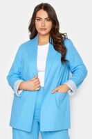 yours blazer azul mezcla de lino mujer curvy y tallas grandes yours