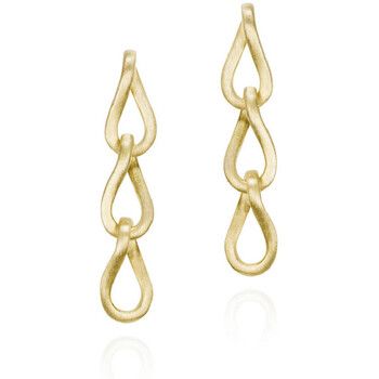 Jorge Revilla Pendientes Pendientes largos de gota de plata con baño de oro 18k para mujer