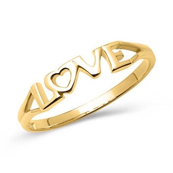 Anillo love lettering 8 quilates oro