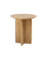 mesa auxiliar de madera maciza en tono medio de 50x45cm