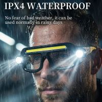 nuevas gafas multifuncionales cob con luz carga tipo-c proteccion ocular linterna frontal compacta y portatil