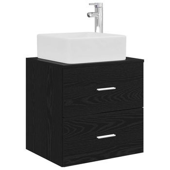 Vanidad Con Lavabo De Pared Roble Negro 53 X 34,5 X 63 Cm Vidaxl
