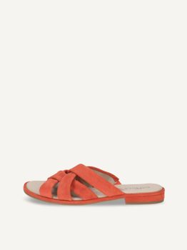 CAPRICE Mule, orange, made of Leather with Block heel, Size 42