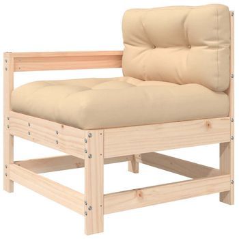 Sillón De Jardín | Silla De Jardín | Silla De Exterior Con Cojines Madera Maciza De Pino