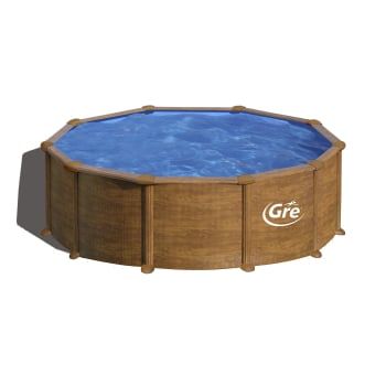 Piscina Acero Madera 460x132cm