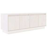 mueble de tv de madera maciza de pino blanco 110x34x40 cm vidaxl