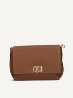 caprice handbag brown made of leather without heel size 1