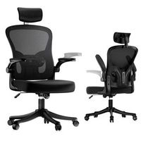 silla de oficina ergonomica con altura ajustable reposacabezas reposabrazos abatibles y soporte lumbarnegro rattantree