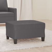 reposapiesrtaburete de cuero sintetico gris 70x55x41 cm cfw5275