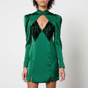De La Vali Druscilla Satin and Lace Mini Dress - UK 14