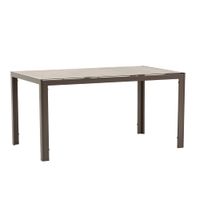 mesa rectangular 150x90 cm de aluminio y tapa de vidrio gris piedra